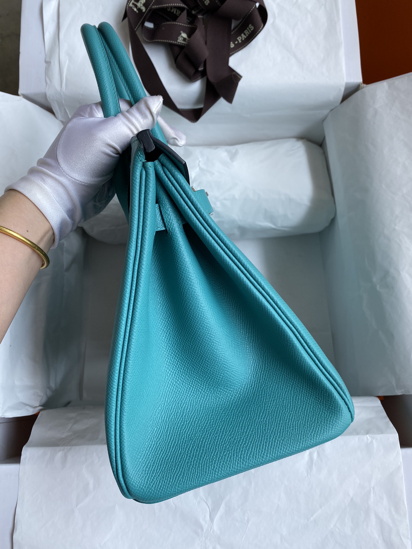 Hermes Birkin 35CM Epsom Leather Handbag Turquoise